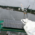 solar panels and wind turbine